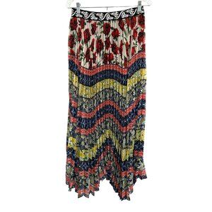 Alice + Olivia Multicolor Floral and Chevron Maxi Skirt